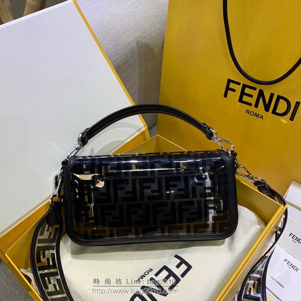 FENDI女包 最新baguette 透明系列 36018B99 中號 芬迪斜跨女包  fdz2148